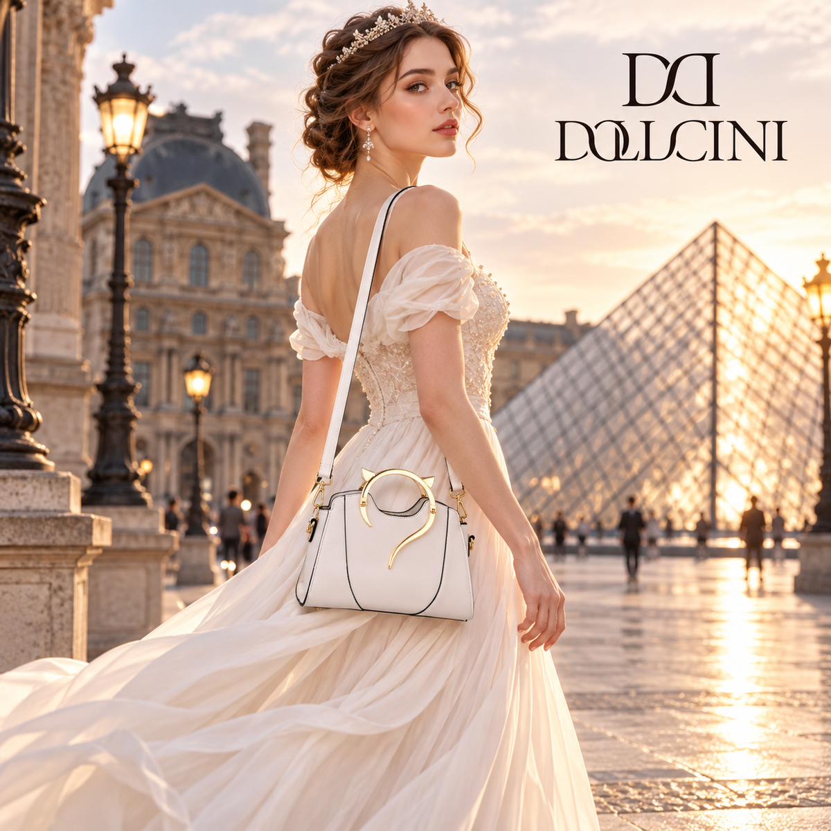 Dollcini Outlet Women's Handbag – Elegant, Cat-Handle, Beauty-Defect Product