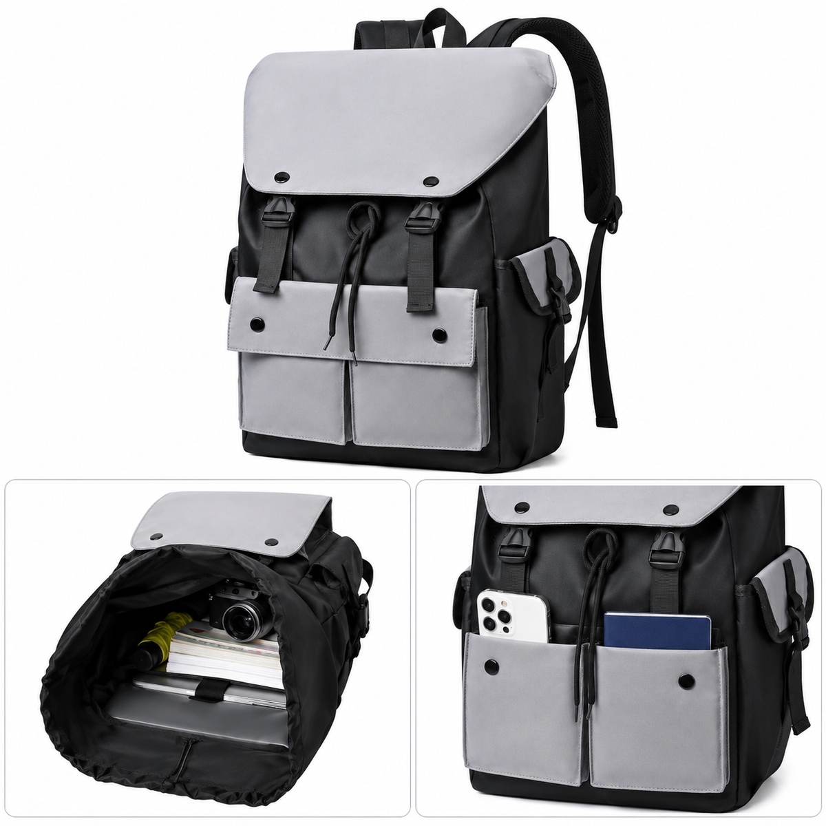 Dollcini Men's Laptop Backpack – Waterproof, Wear-Resistant, Large Capacity