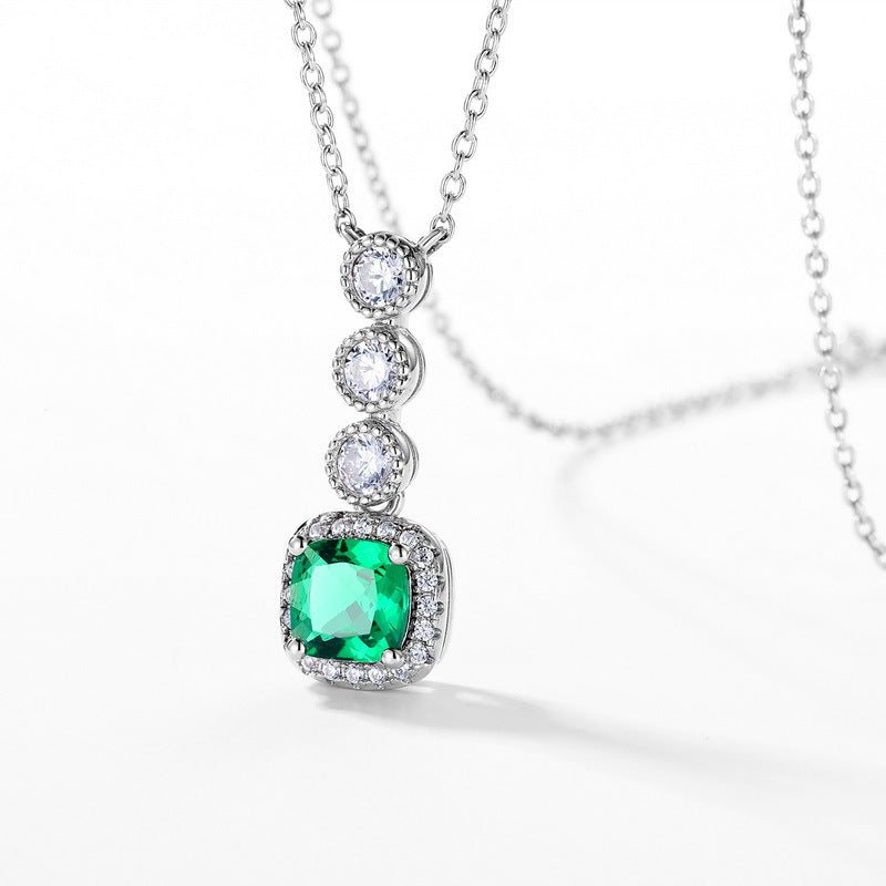 Dollcini, 925 Sterling Silver Green Stone Jewelry Collection – Ring, Necklace, Earrings or 3-Piece Set