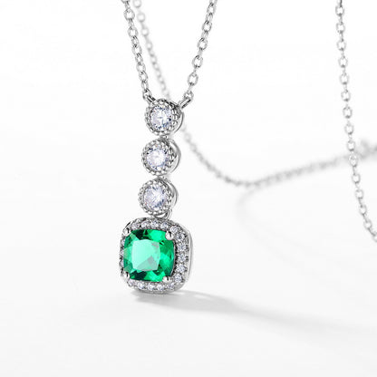 Dollcini, 925 Sterling Silver Green Stone Jewelry Collection – Ring, Necklace, Earrings or 3-Piece Set