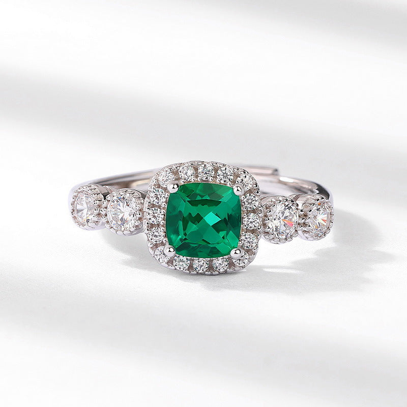 Dollcini, 925 Sterling Silver Green Stone Jewelry Collection – Ring, Necklace, Earrings or 3-Piece Set