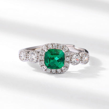 Dollcini, 925 Sterling Silver Green Stone Jewelry Collection – Ring, Necklace, Earrings or 3-Piece Set