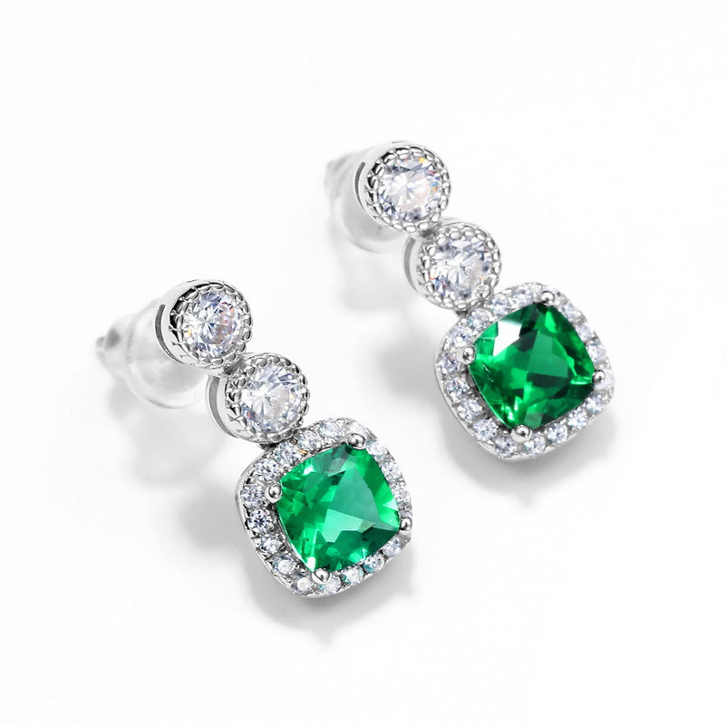 Dollcini, 925 Sterling Silver Green Stone Jewelry Collection – Ring, Necklace, Earrings or 3-Piece Set