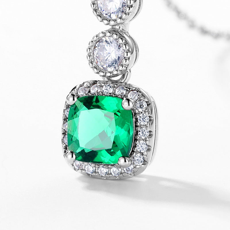 Dollcini, 925 Sterling Silver Green Stone Jewelry Collection – Ring, Necklace, Earrings or 3-Piece Set