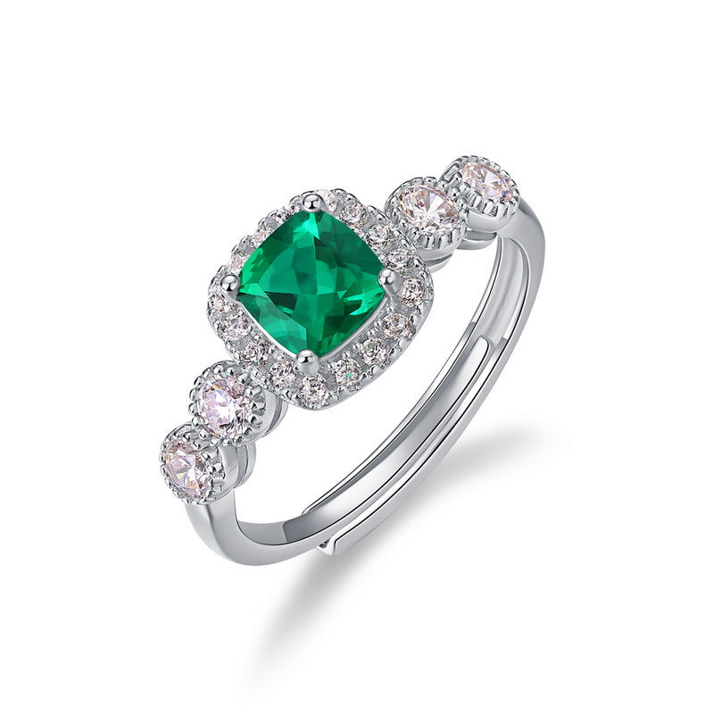 Dollcini, 925 Sterling Silver Green Stone Jewelry Collection – Ring, Necklace, Earrings or 3-Piece Set