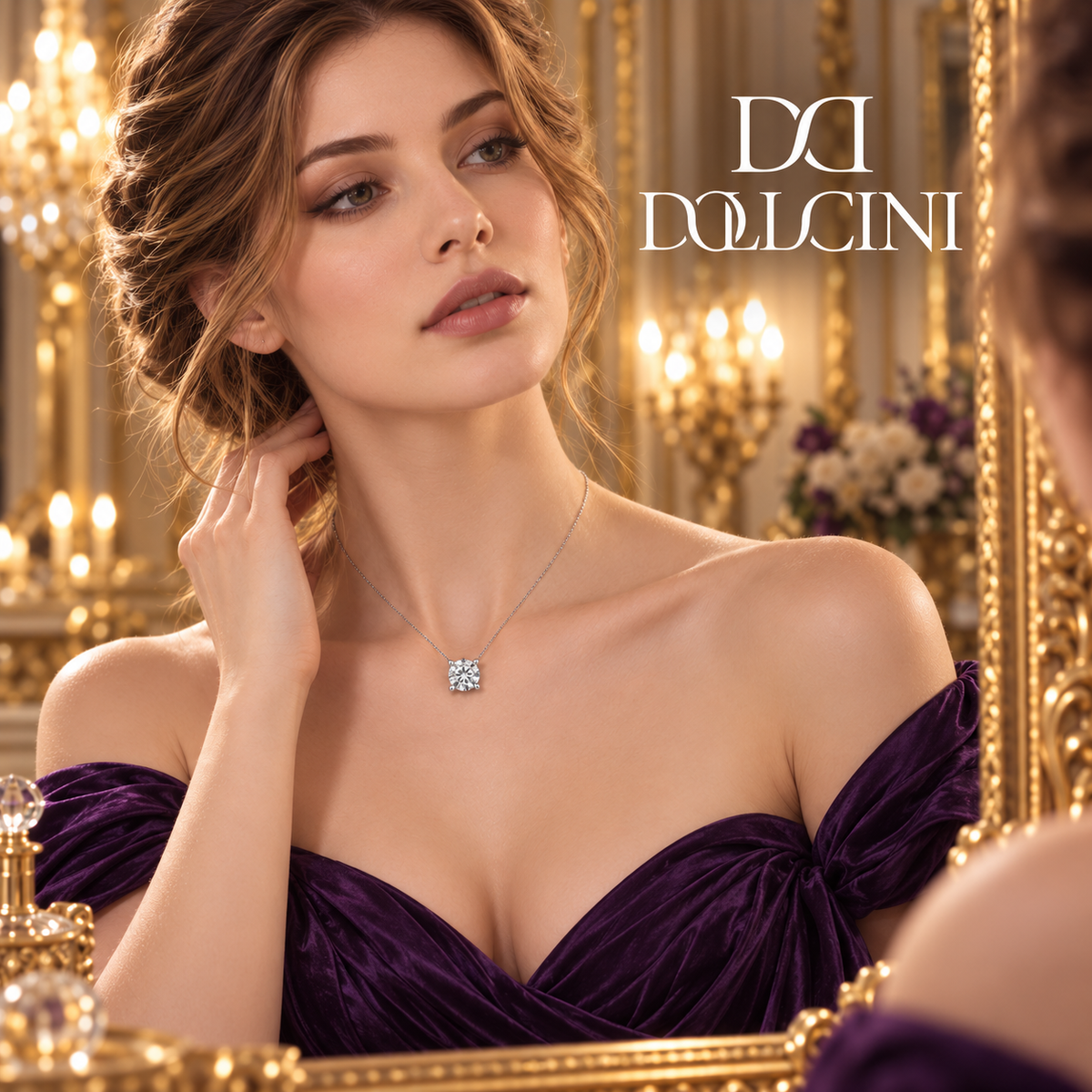 Dollcini 3 Carat Moissanite Necklace – 925 Sterling Silver