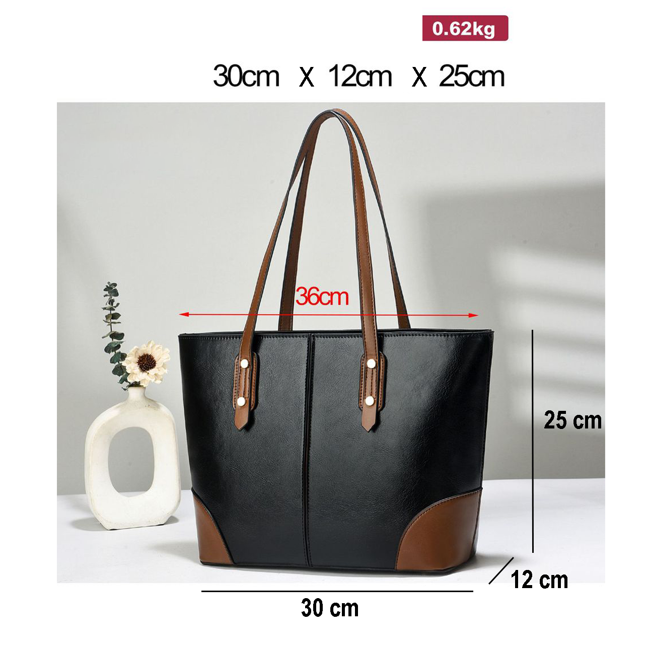 Dollcini Women's Large Tote Handbag – Urban Simplicity Style, Zippered, for Everyday Use
