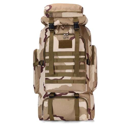 hiking backpack, yellow, large, made of nylon, waterproof, variant