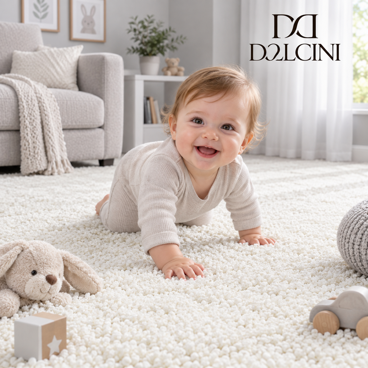 Dollcini Home 5-Piece Foam Carpet – Soft, Fluffy Puzzle Mat