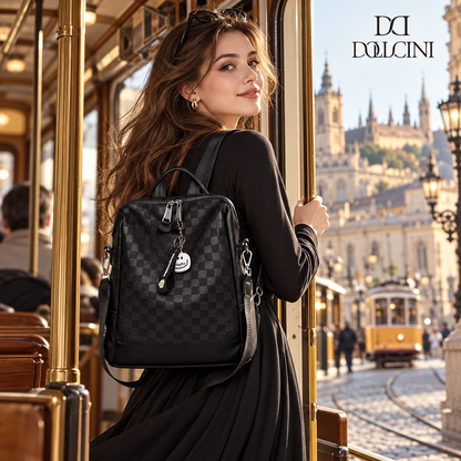 Dollcini Women's Backpack – Waterproof Faux Leather, Elegant and Practical Wear