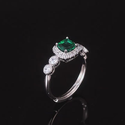 Dollcini, 925 Sterling Silver Green Stone Jewelry Collection – Ring, Necklace, Earrings or 3-Piece Set