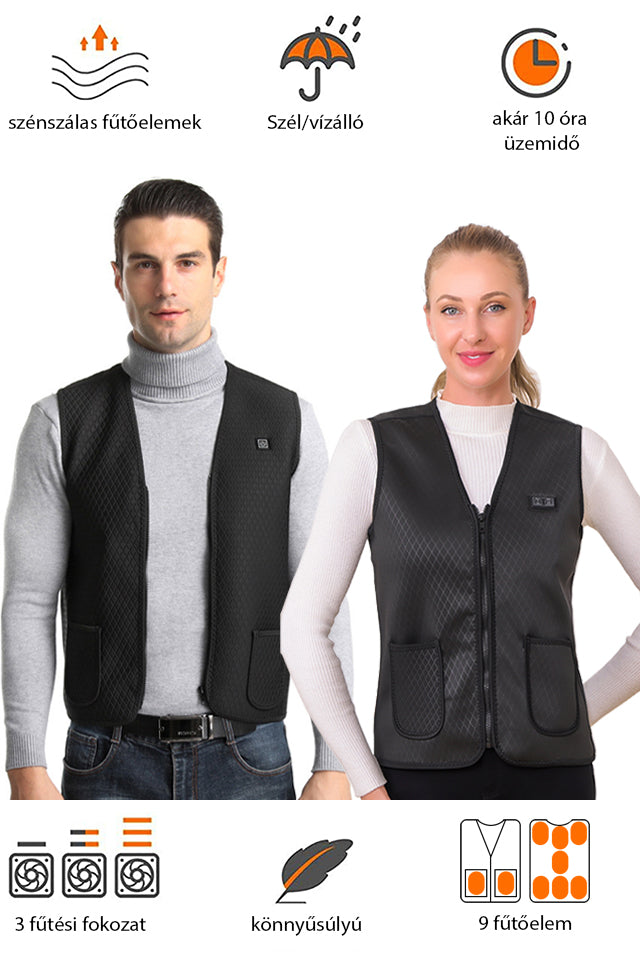 Dollcini, Men's V-Neck Heated Vest, USB Heating System, Multiple Sizes