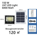 Dollcini, Napelemes fali lámpa, 247 LED/381 LED nagy fényerejű, 150 W/300 W, vízálló, kültéri