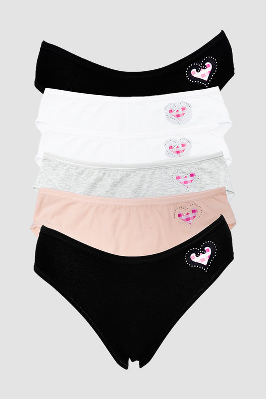 women’s briefs, multicolor, 6-piece set, made of cotton, with elastic design, ZZC_82322_L model