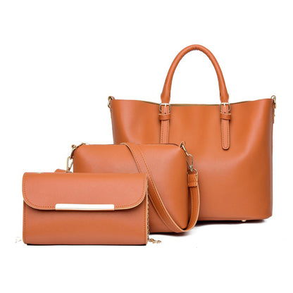 Dollcini, Elegant women's handbag, synthetic leather, 3-piece set, in several colors